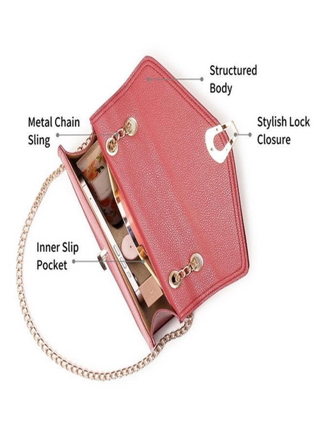 Fastrack Casual Sling Bag with Lock Closure for Girls, Medium Size with Internal Organiser, Handheld Design and Metal Chain Sling - Image 3